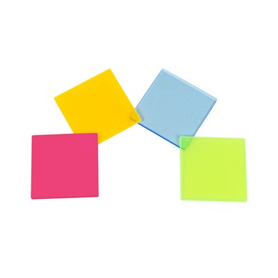 Fluoreszierende Platten, Satz RGBY, 50 mm x 50 mm