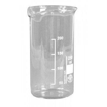 Becherglas 250 ml, hohe Form, Borosilikatglas